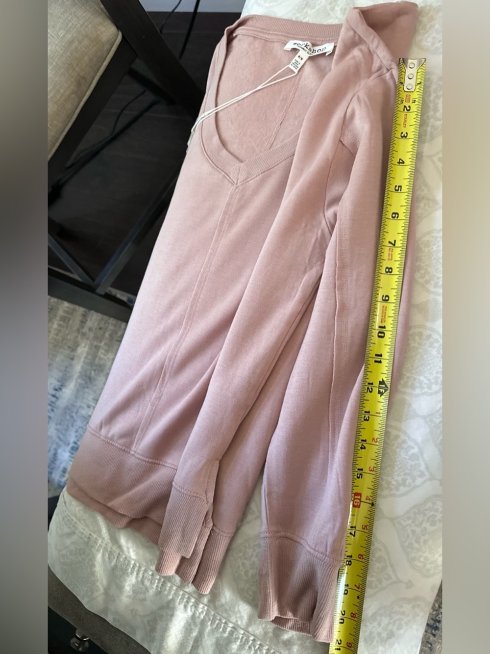 Workshop Modal V-Neck Sweatshirt Pink Adobe Soft Lounge Pullover‎ M NWT - Picture 12 of 15